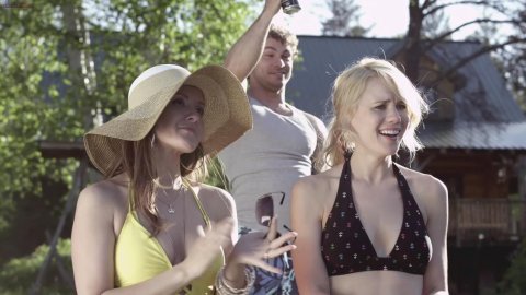 Kristen Hager, Crystal Lowe - Lover Scenes in A Little Bit Zombie (2012)